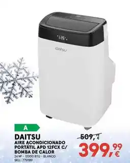 Worten Daitsu - aire acondicionado portatil aop 12fcx c/ bomba de calor oferta