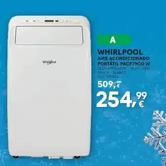 Worten Whirlpool - aire acondicionado portatil pacf29co w oferta