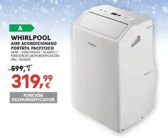 Worten Whirlpool - aire acondicionado portatil pacf1212co oferta