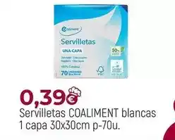 Comerco Cash & Carry Coaliment - servilletas blancas 1 capa 30x30cm p-70u oferta