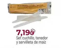 Comerco Cash & Carry Set cuchillo, tenedor y servilleta de maíz oferta