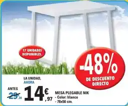 E.Leclerc Blanco - mesa plegable nik oferta
