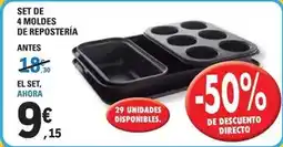 E.Leclerc Set de 4 moldes de repostería oferta
