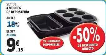 E.Leclerc Set de 4 moldes de repostería oferta