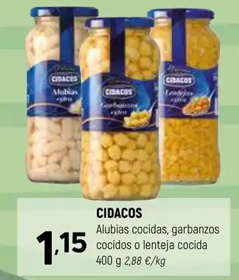 Coviran CIDACOS Alubias cocidas, garbanzos cocidos o lenteja cocida oferta