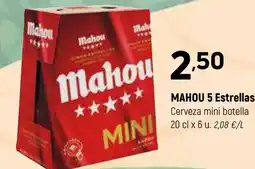 Coviran MAHOU 5 Estrellas Cerveza mini botella oferta