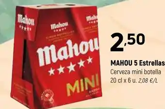 Coviran MAHOU 5 Estrellas Cerveza mini botella oferta