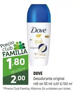 Coviran DOVE Desodorante original roll-on oferta