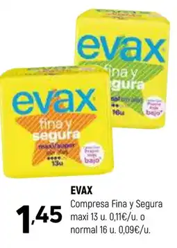 Coviran EVAX Compresa Fina y Segura maxi o normal oferta