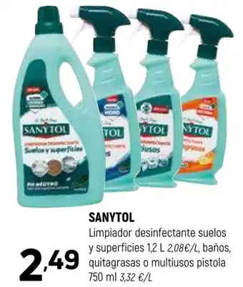 Coviran SANYTOL Limpiador desinfectante suelos y superficies oferta