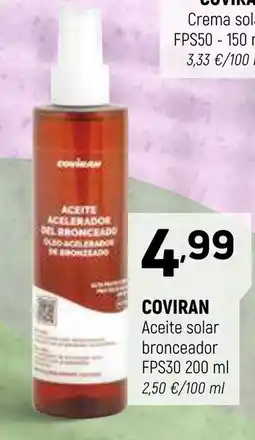 Coviran COVIRAN Aceite solar bronceador FPS30 oferta