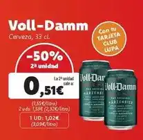 Supermercados Lupa Voll-damm - cerveza oferta