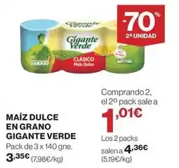 El Corte Inglés El corte inglés - maíz dulce en grano gigante verde oferta