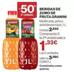 El Corte Inglés Granini - bebidas de zumo de fruta oferta