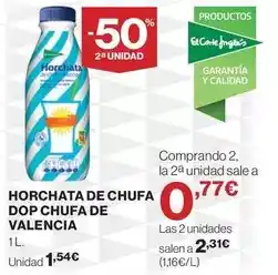 El Corte Inglés Valencia - horchata de chufa dop chufa de oferta