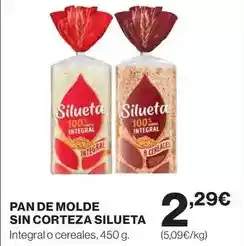 El Corte Inglés Silueta - pan de molde sin corteza oferta