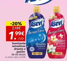 Maskom Supermercados Asevi - suavizante sensations dreams o pasion oferta
