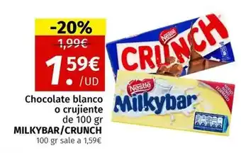 Maskom Supermercados Nestlé - chocolate blanco o crujiente de 100 gr milkybar/ crunch oferta