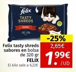 Maskom Supermercados Purina - felix tasty shreds sabores en bolsa oferta