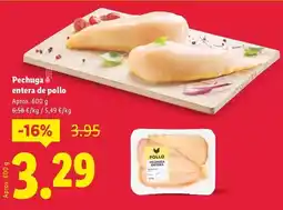 Lidl Pechuga entera de pollo oferta