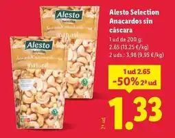 Lidl Alesto - anacardos sin cascara oferta
