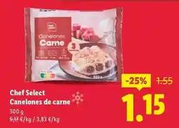 Lidl Chef select - canelones de carne oferta