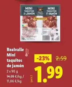 Lidl Realvalle - mini taquitos de jamon oferta