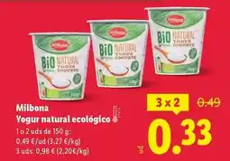 Lidl Milbona - yogur natural ecologico oferta