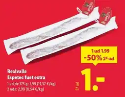 Lidl Realvalle - espetec fuet extra oferta