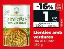 Dia Dia al punto - lentejas con verduras oferta