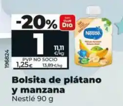 Dia Nestlé - bolsita de plátano y manzana oferta