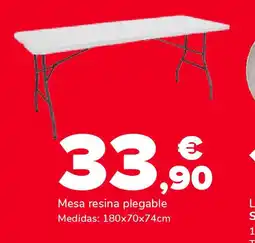 Supeco Mesa resina plegable oferta