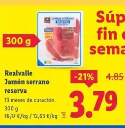 Lidl Realvalle Jamón serrano reserva oferta