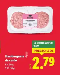 Lidl Hamburguesa de cerdo oferta