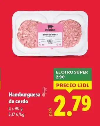 Lidl Hamburguesa de cerdo oferta