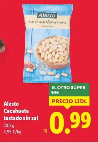 Lidl ALESTO Cacahuete tostado sin sal oferta