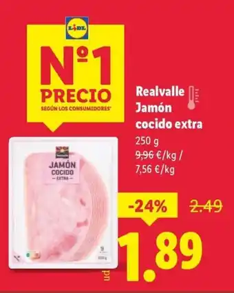 Lidl Realvalle Jamón cocido extra oferta