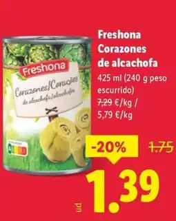 Lidl FRESHONA Corazones de alcachofa oferta