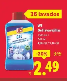 Lidl W5 Gel lavavajillas oferta