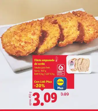 Lidl Filete empanado de cerdo oferta