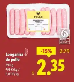 Lidl Longaniza de pollo oferta