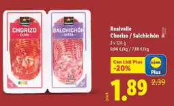 Lidl REALVALLE Chorizo / Salchichón oferta