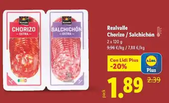 Lidl REALVALLE Chorizo / Salchichón oferta