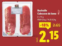 Lidl REALVALLE Cabecero de lomo oferta