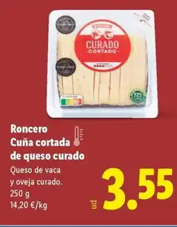 Lidl RONCERO Cuña cortada de queso curado oferta