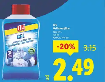 Lidl W5 Gel lavavajillas oferta