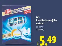 Lidl W5 Pastillas lavavajillas todo en 1 oferta