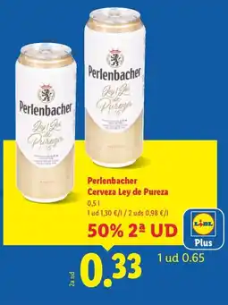 Lidl PERLENBACHER Cerveza Ley de Pureza oferta