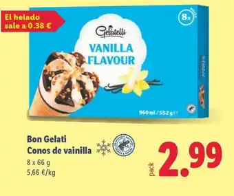Lidl BON GELATI Conos de vainilla oferta