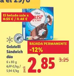 Lidl GELATELLI Sándwich dúo oferta